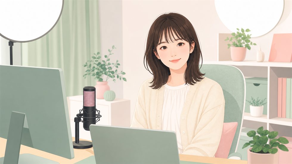 チャットレディが事務所の個室で稼働している様子(通勤スタイル)