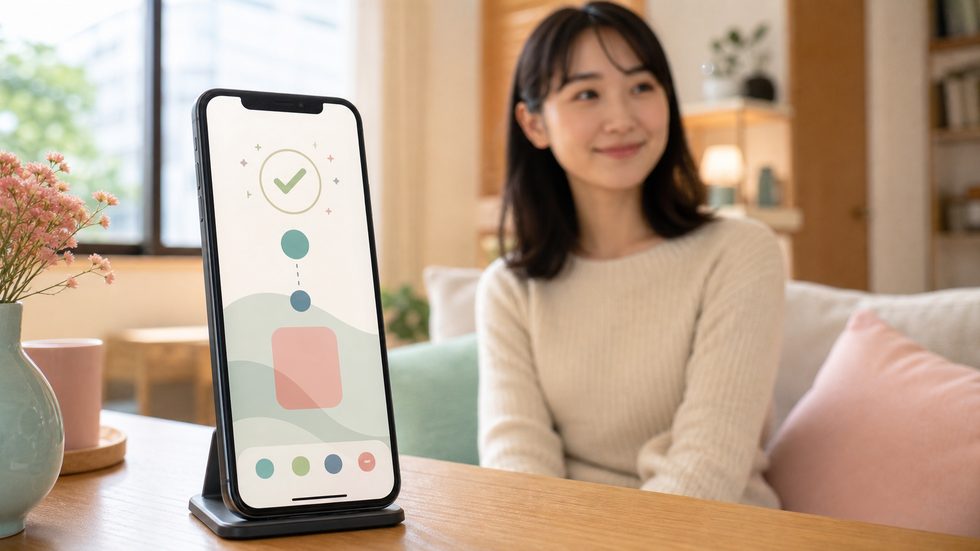 スマートフォンの銀行アプリに日払い振込の着金通知が届いている画面(チャットレディの報酬受け取りイメージ)