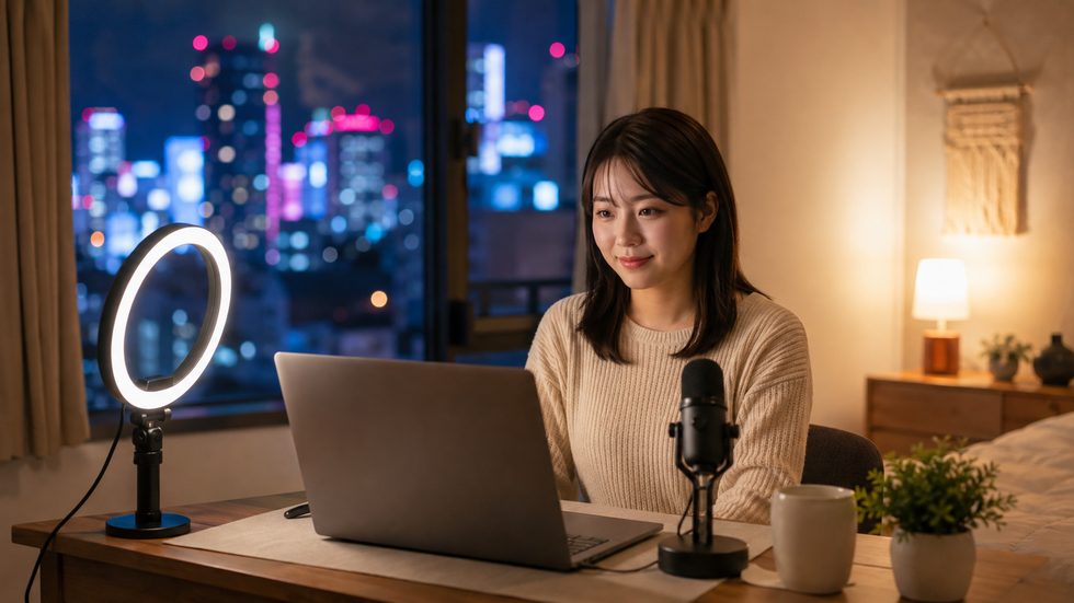 在宅チャットレディの配信環境セットアップ(機材と作業スペース)