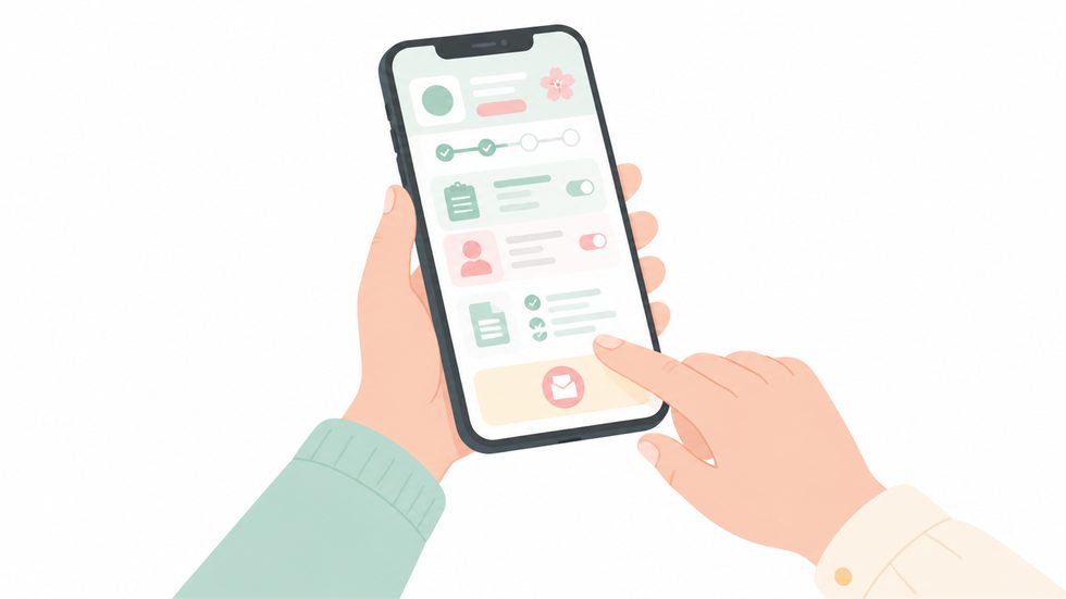 スマホで確定申告アプリを操作する様子