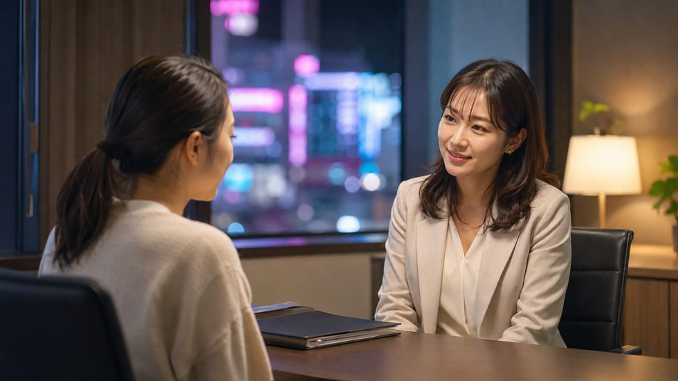 女性スタッフのサポート風景（チャットレディ経験者が個別相談・新宿）