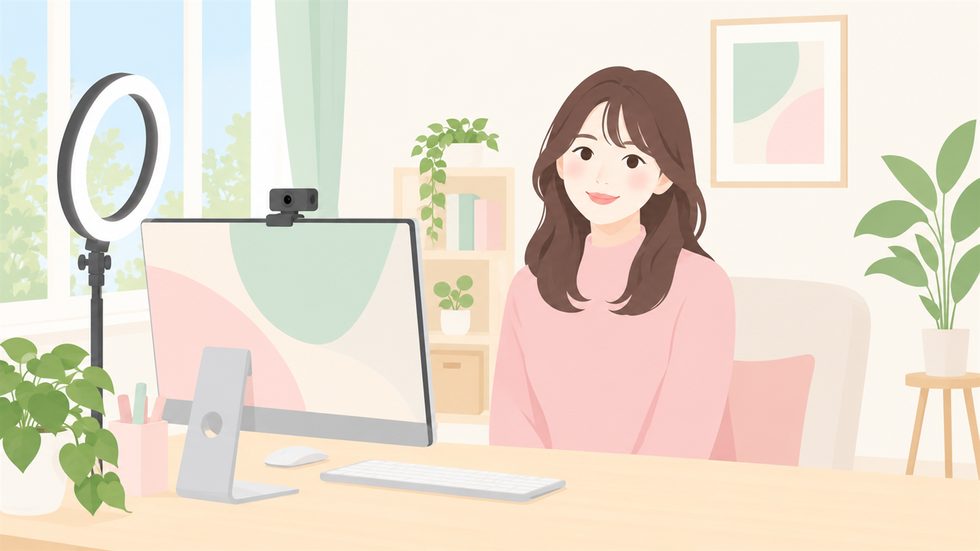 在宅チャットレディの配信環境セットアップ（リングライト・PC・自宅）