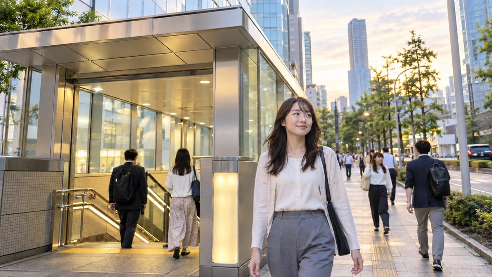 東新宿駅A2出口から徒歩1分のミント新宿への通勤風景