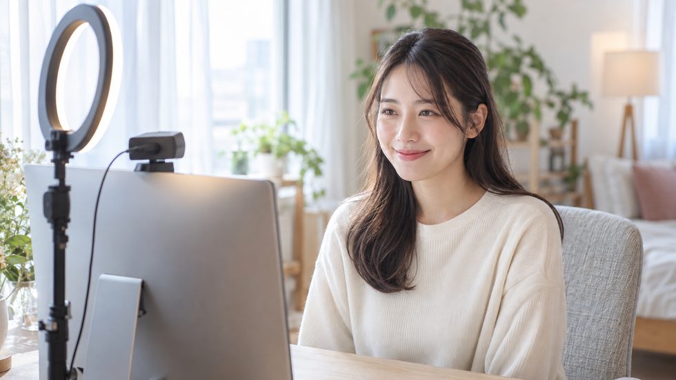 チャットレディの配信環境(リングライトとウェブカメラのセットアップ)