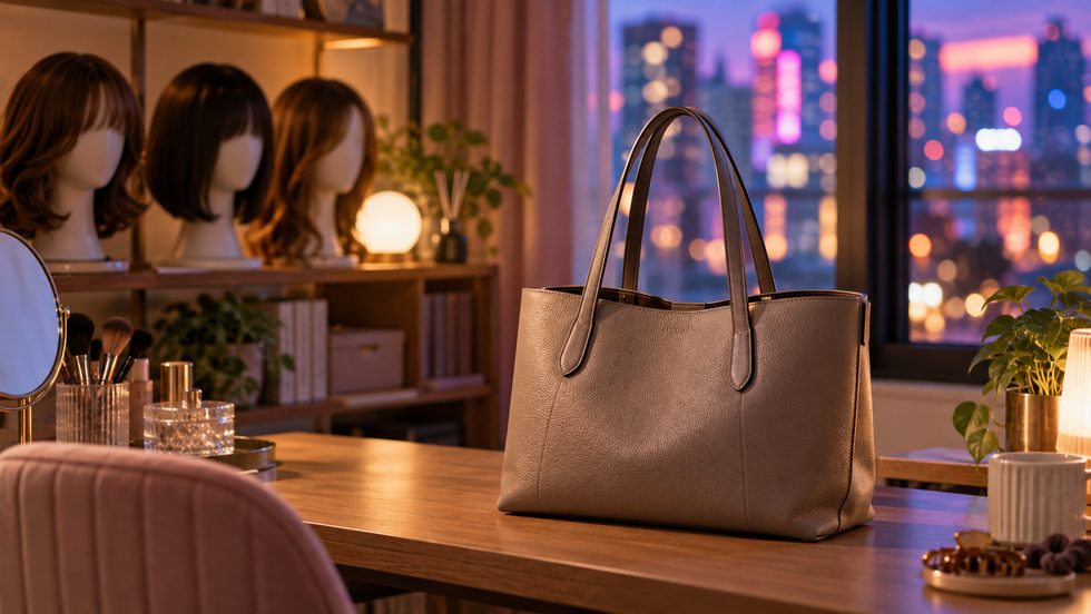 チャットレディの通勤バッグとウィッグ棚