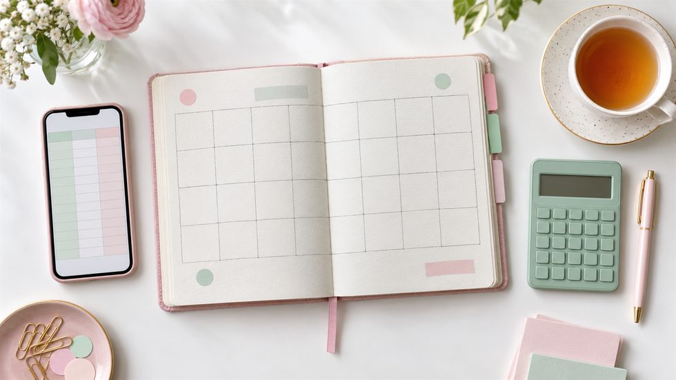 稼働日と報酬を手帳とスマホで記録するイメージ