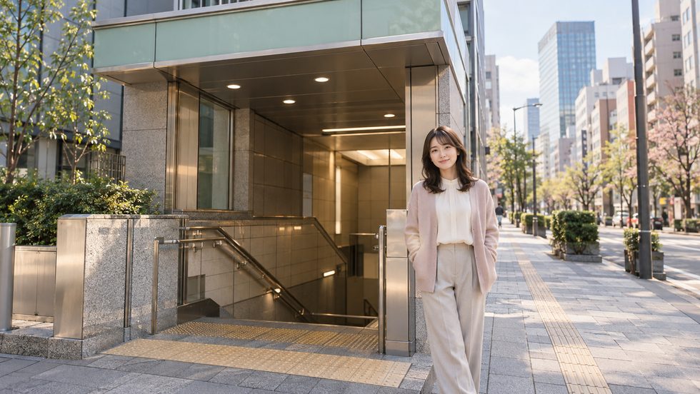 東新宿駅A2出口の外観（チャットレディ事務所へのアクセス）